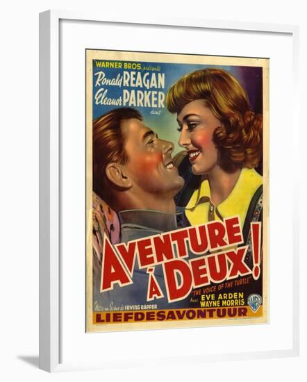 France Adventure for Two, Voice Of The Turtle Film Poster, 1940s-null-Framed Giclee Print