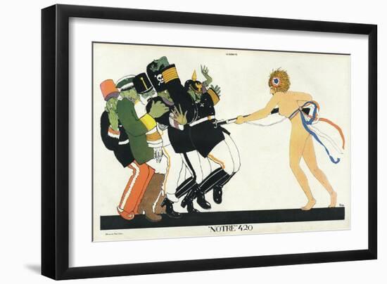 France Against the Central Powers, WW1-Paul Iribe-Framed Art Print