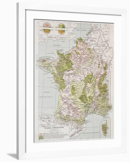 France Agriculture Old Map-marzolino-Framed Art Print
