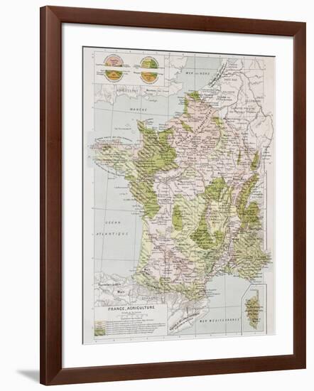 France Agriculture Old Map-marzolino-Framed Art Print