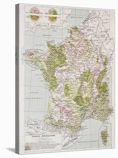 France Agriculture Old Map-marzolino-Stretched Canvas