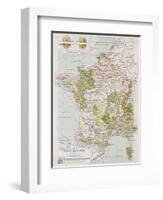 France Agriculture Old Map-marzolino-Framed Art Print