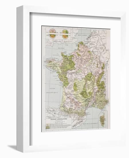 France Agriculture Old Map-marzolino-Framed Art Print