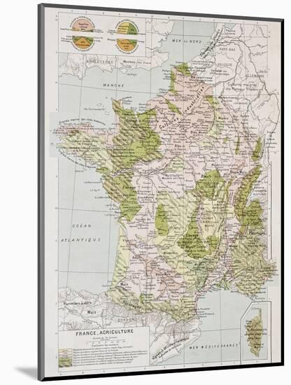 France Agriculture Old Map-marzolino-Mounted Art Print