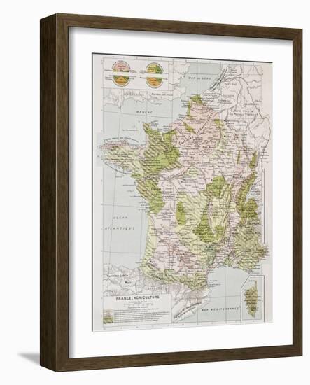 France Agriculture Old Map-marzolino-Framed Art Print