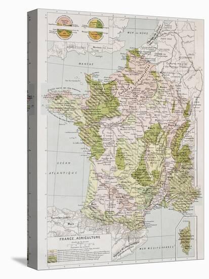 France Agriculture Old Map-marzolino-Stretched Canvas