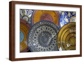 France, Aix-En-Provence. Ceramic Plates, Cours Mirabeau Market-Kevin Oke-Framed Photographic Print