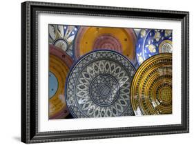 France, Aix-En-Provence. Ceramic Plates, Cours Mirabeau Market-Kevin Oke-Framed Photographic Print