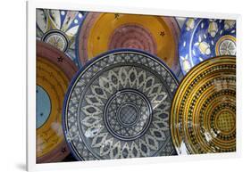 France, Aix-En-Provence. Ceramic Plates, Cours Mirabeau Market-Kevin Oke-Framed Photographic Print