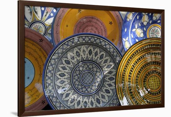 France, Aix-En-Provence. Ceramic Plates, Cours Mirabeau Market-Kevin Oke-Framed Photographic Print