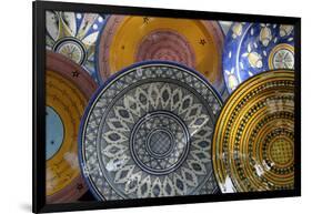 France, Aix-En-Provence. Ceramic Plates, Cours Mirabeau Market-Kevin Oke-Framed Photographic Print