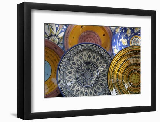 France, Aix-En-Provence. Ceramic Plates, Cours Mirabeau Market-Kevin Oke-Framed Photographic Print