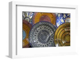 France, Aix-En-Provence. Ceramic Plates, Cours Mirabeau Market-Kevin Oke-Framed Photographic Print