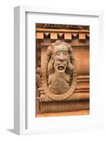 France, Alsace, Colmar. Gargoyle head on the facade of Maison des Tetes.-Janis Miglavs-Framed Photographic Print