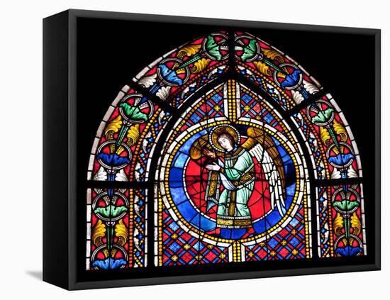 France, Alsace, Strasbourg, Strasbourg Cathedral, Stained Glass Window, Angel-Samuel Magal-Framed Stretched Canvas