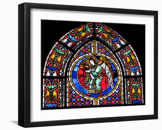 France, Alsace, Strasbourg, Strasbourg Cathedral, Stained Glass Window, Angel-Samuel Magal-Framed Photographic Print