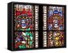 France, Alsace, Strasbourg, Strasbourg Cathedral, Stained Glass Window, Charles and Charlemagne-Samuel Magal-Framed Stretched Canvas