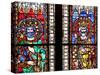 France, Alsace, Strasbourg, Strasbourg Cathedral, Stained Glass Window, Charles and Charlemagne-Samuel Magal-Stretched Canvas