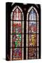 France, Alsace, Strasbourg, Strasbourg Cathedral, Stained Glass Window, Charles Martel and Charlema-Samuel Magal-Stretched Canvas