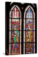 France, Alsace, Strasbourg, Strasbourg Cathedral, Stained Glass Window, Charles Martel and Charlema-Samuel Magal-Stretched Canvas