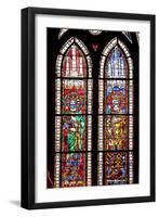 France, Alsace, Strasbourg, Strasbourg Cathedral, Stained Glass Window, Charles Martel and Charlema-Samuel Magal-Framed Photographic Print