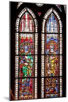 France, Alsace, Strasbourg, Strasbourg Cathedral, Stained Glass Window, Charles Martel and Charlema-Samuel Magal-Mounted Photographic Print