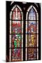 France, Alsace, Strasbourg, Strasbourg Cathedral, Stained Glass Window, Charles Martel and Charlema-Samuel Magal-Mounted Photographic Print