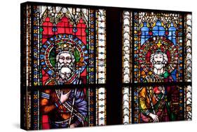 France, Alsace, Strasbourg, Strasbourg Cathedral, Stained Glass Window, Henry V and Frederick-Samuel Magal-Stretched Canvas