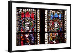 France, Alsace, Strasbourg, Strasbourg Cathedral, Stained Glass Window, Henry V and Frederick-Samuel Magal-Framed Photographic Print