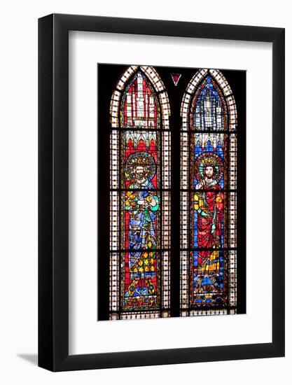 France, Alsace, Strasbourg, Strasbourg Cathedral, Stained Glass Window, Holy Roman Empire Emperors-Samuel Magal-Framed Photographic Print