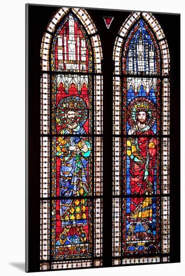 France, Alsace, Strasbourg, Strasbourg Cathedral, Stained Glass Window, Holy Roman Empire Emperors-Samuel Magal-Mounted Photographic Print