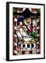 France, Alsace, Strasbourg, Strasbourg Cathedral, Stained Glass Window, Jesus is laid in a tomb-Samuel Magal-Framed Photographic Print