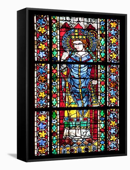 France, Alsace, Strasbourg, Strasbourg Cathedral, Stained Glass Window, Maximinus Thrax-Samuel Magal-Framed Stretched Canvas