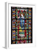 France, Alsace, Strasbourg, Strasbourg Cathedral, Stained Glass Window, Maximinus Thrax-Samuel Magal-Framed Photographic Print