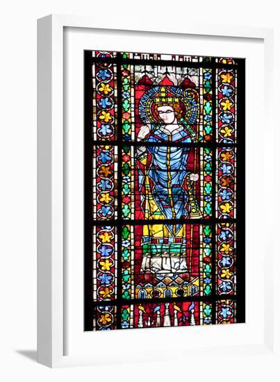 France, Alsace, Strasbourg, Strasbourg Cathedral, Stained Glass Window, Maximinus Thrax-Samuel Magal-Framed Photographic Print