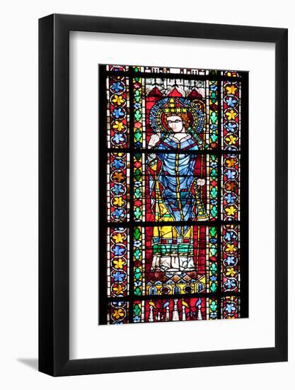 France, Alsace, Strasbourg, Strasbourg Cathedral, Stained Glass Window, Maximinus Thrax-Samuel Magal-Framed Photographic Print