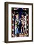 France, Alsace, Strasbourg, Strasbourg Cathedral, Stained Glass Window, New Testament Scene-Samuel Magal-Framed Photographic Print