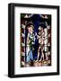 France, Alsace, Strasbourg, Strasbourg Cathedral, Stained Glass Window, New Testament Scene-Samuel Magal-Framed Photographic Print