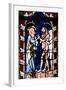 France, Alsace, Strasbourg, Strasbourg Cathedral, Stained Glass Window, New Testament Scene-Samuel Magal-Framed Photographic Print