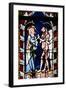France, Alsace, Strasbourg, Strasbourg Cathedral, Stained Glass Window, New Testament Scene-Samuel Magal-Framed Photographic Print