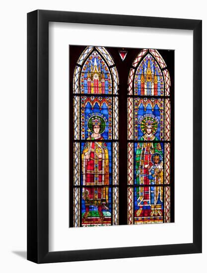 France, Alsace, Strasbourg, Strasbourg Cathedral, Stained Glass Window, Otto III and Conrad II-Samuel Magal-Framed Photographic Print