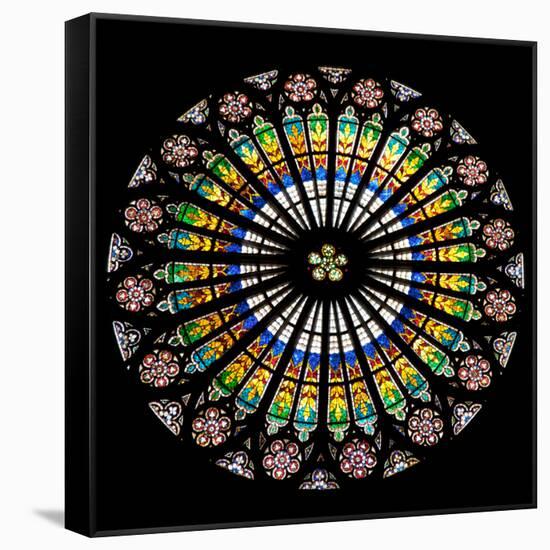 France, Alsace, Strasbourg, Strasbourg Cathedral, Stained Glass Window, Rose Window-Samuel Magal-Framed Stretched Canvas