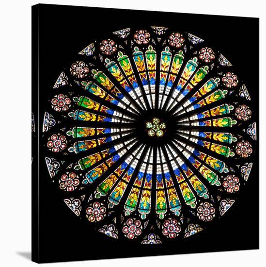 France, Alsace, Strasbourg, Strasbourg Cathedral, Stained Glass Window, Rose Window-Samuel Magal-Stretched Canvas