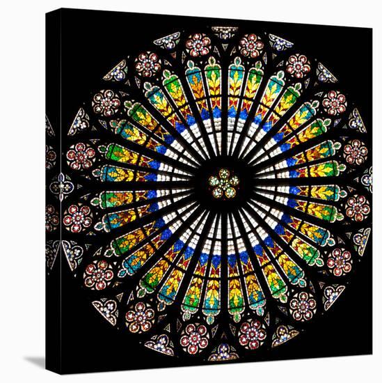 France, Alsace, Strasbourg, Strasbourg Cathedral, Stained Glass Window, Rose Window-Samuel Magal-Stretched Canvas