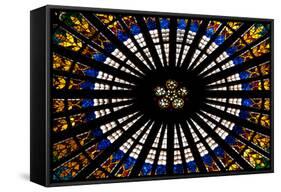 France, Alsace, Strasbourg, Strasbourg Cathedral, Stained Glass Window, Rose Window-Samuel Magal-Framed Stretched Canvas