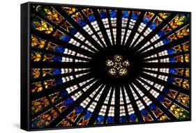 France, Alsace, Strasbourg, Strasbourg Cathedral, Stained Glass Window, Rose Window-Samuel Magal-Framed Stretched Canvas