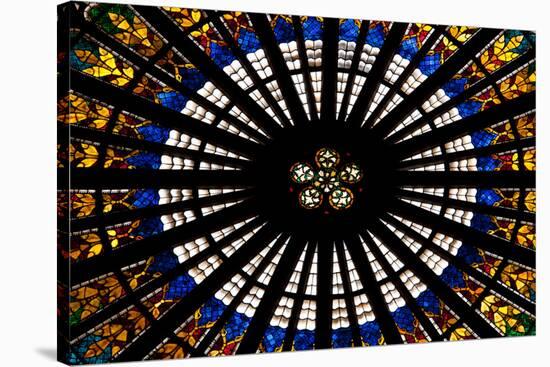 France, Alsace, Strasbourg, Strasbourg Cathedral, Stained Glass Window, Rose Window-Samuel Magal-Stretched Canvas