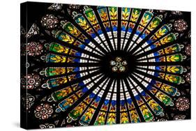 France, Alsace, Strasbourg, Strasbourg Cathedral, Stained Glass Window, Rose Window-Samuel Magal-Stretched Canvas