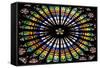 France, Alsace, Strasbourg, Strasbourg Cathedral, Stained Glass Window, Rose Window-Samuel Magal-Framed Stretched Canvas