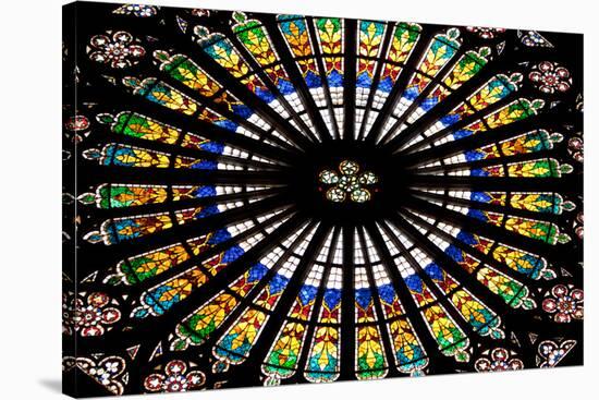 France, Alsace, Strasbourg, Strasbourg Cathedral, Stained Glass Window, Rose Window-Samuel Magal-Stretched Canvas